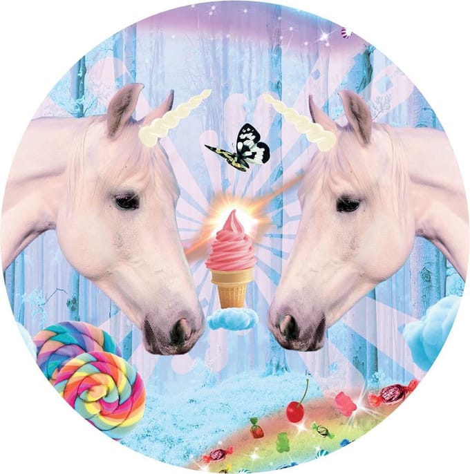 Sticker Unicorns Grijs