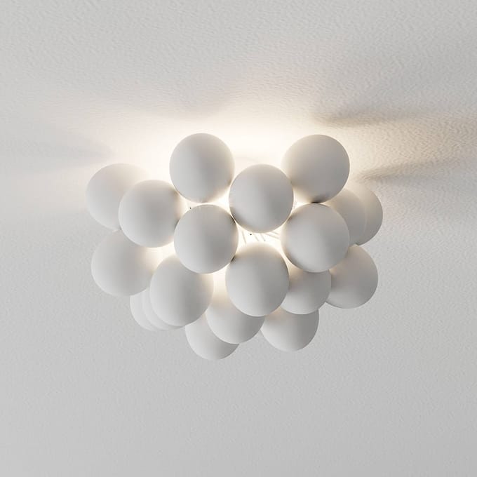 By Rydéns Gross plafondlamp, mat wit, Ø 50 cm
