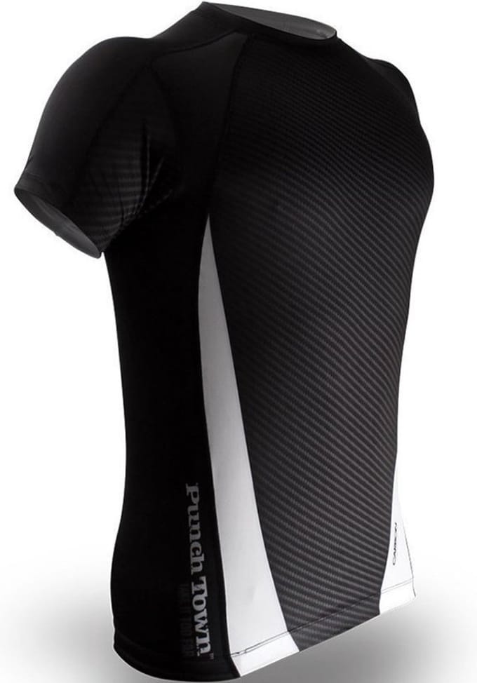 PunchTown Rash Guard Dark Carbon Korte Mouwen Zwart - S