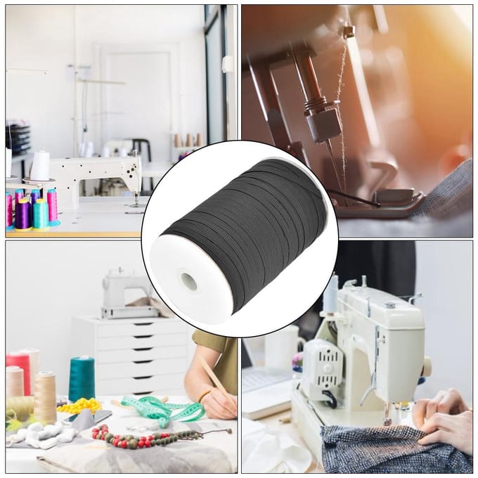 200 Yards Rol Elastisch Band Hoge Elasticiteit Multifunctioneel voor Beschermende Kleding 6mm Breedte Zwart gray
