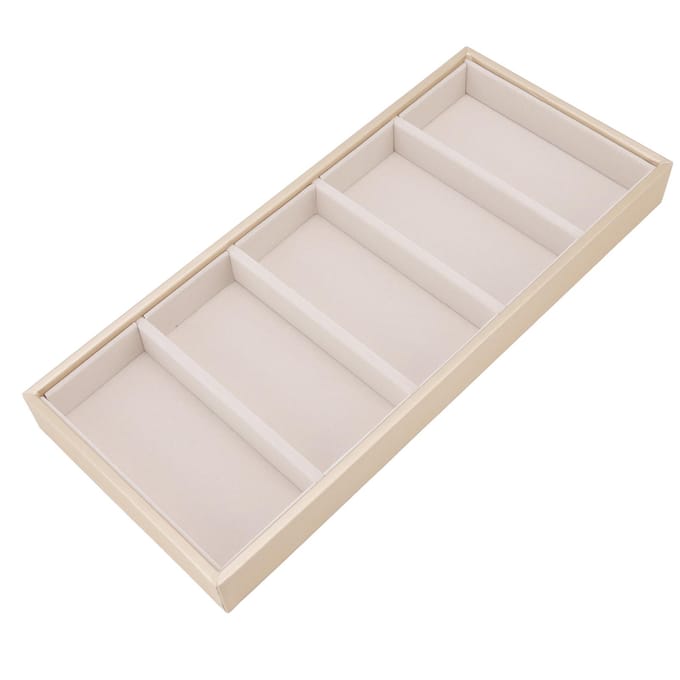 5-vaks brillenkoker Multifunctioneel Ruimtebesparend 5-sleuf Zonnebrilhouder Opbergdoos beige