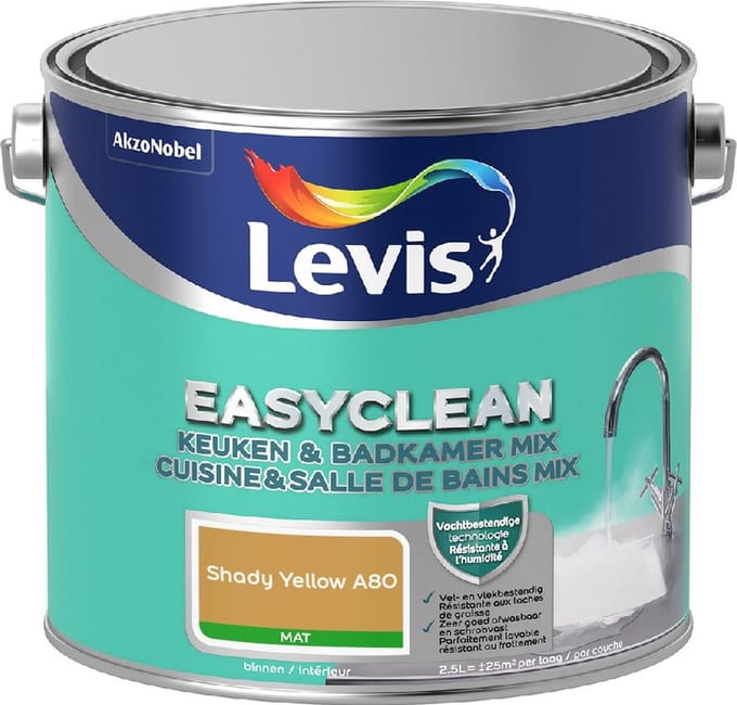 Levis - Easyclean Keuken & Badkamer Mix - Shady Yellow A80 - Mengverf - 2,5 L