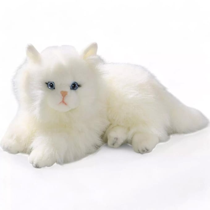 Carldick Perzische kat/poes knuffel - wit - 30 cm - pluche - katten/poezen - kattenknuffels