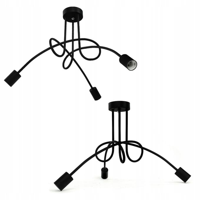 Moderne Zwarte Loft Hanglamp - 3 lichtpunten