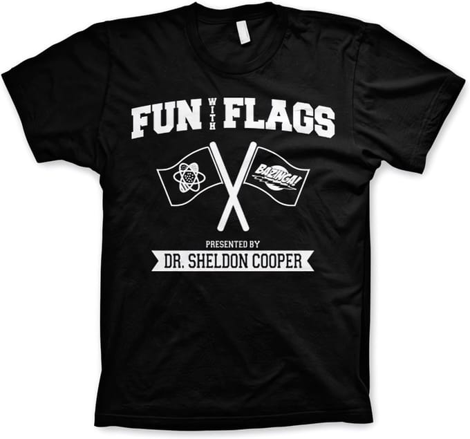 The Big Bang Theory Heren Tshirt -S- Fun With Flags Zwart