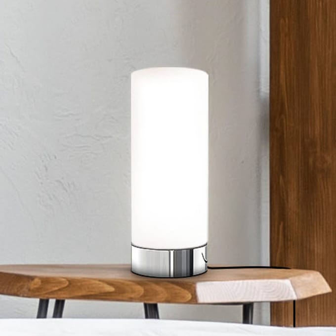B.K.LICHT - Tafellamp - dimbaar bedlamp - tafellamp woonkamer met glas - E14 fitting - h: 24.4 cm