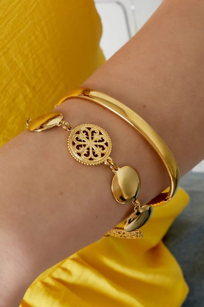 Vintage vibe armband - Goud