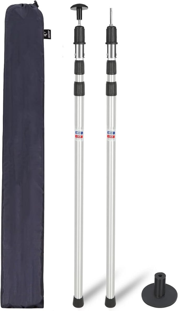 Telescopische Aluminium Tentstokken - Verstelbare Camping Accessoire - Set van 2, 230 cm