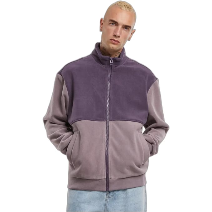 Urban Classics - Colour Block Polar Fleece Jacket - M - Paars