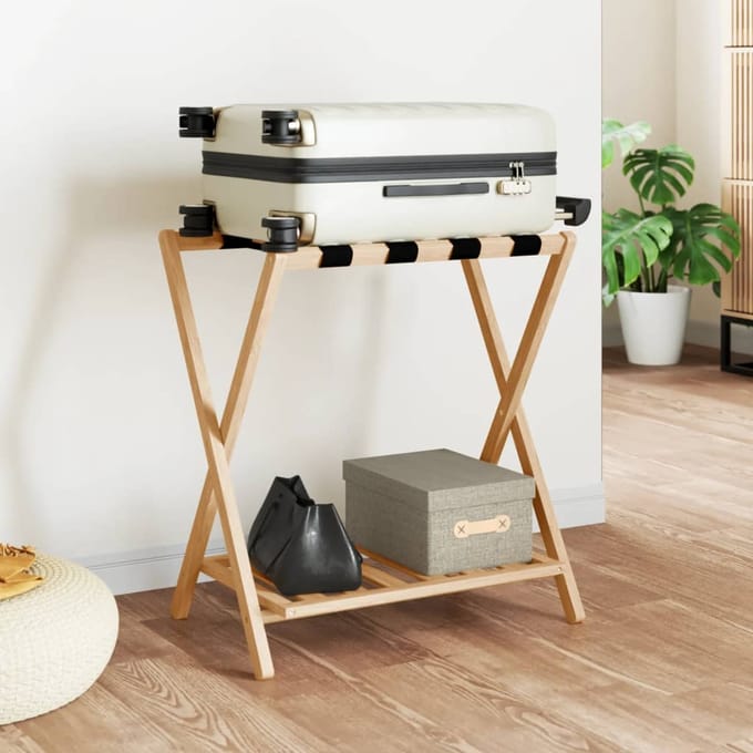 vidaXL - Bagagerek - 68x38x58 - cm - bamboe