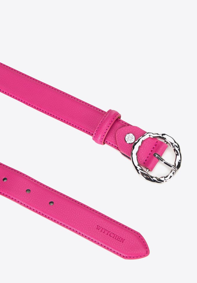 Wittchen - Damesriem - Echt Leer - Ronde Gesp - Roze
