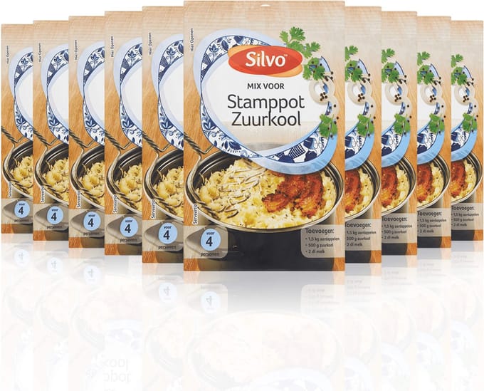 Silvo® | 10 x Mix Stamppot Zuurkool 25 g | voordeelverpakking kruidenmix