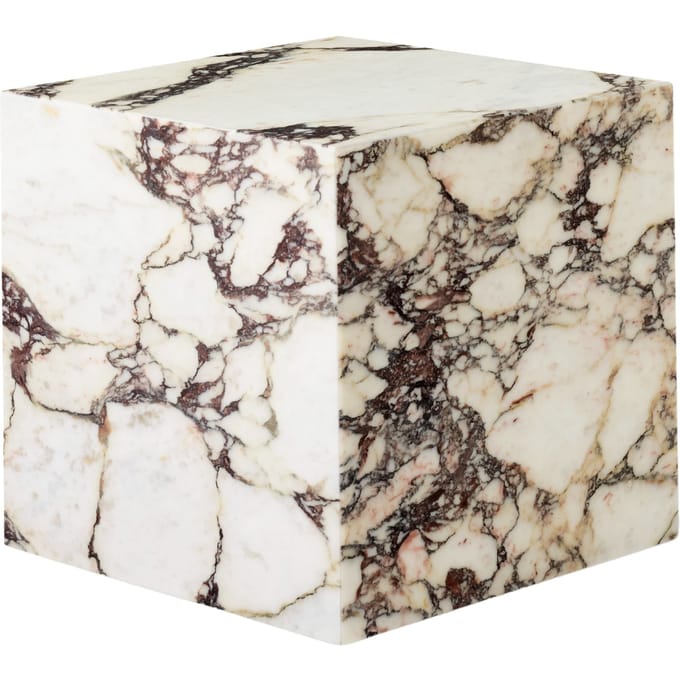 Audo - Plinth Tafel - roze marmer - kubusvormig