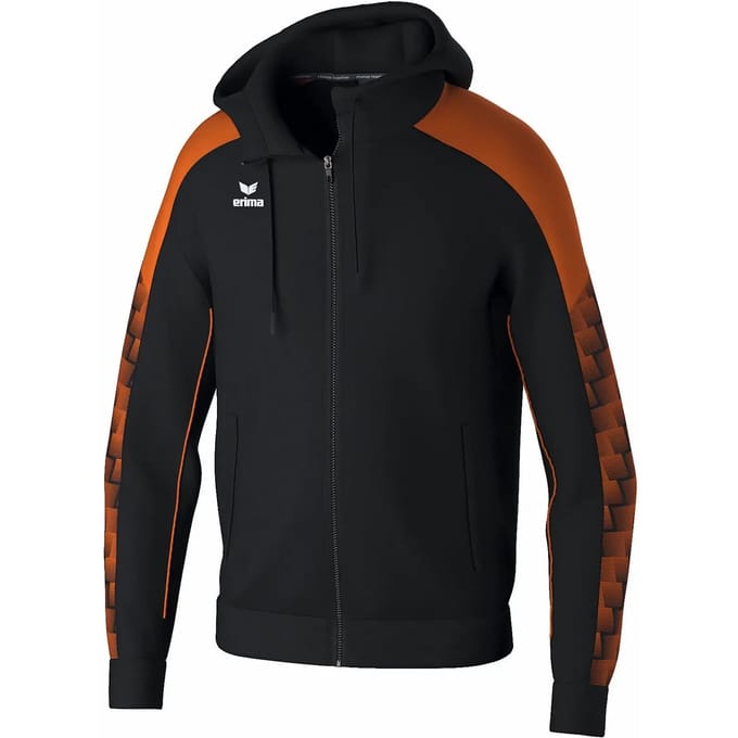 Erima Evo Star Trainingsjack Met Capuchon Kinderen - Zwart / Orange | Maat: 140