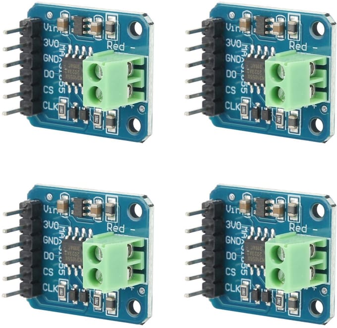 Allecto - Thermoelement Module Type K - Temperatuursensor - SPI Interface - 4 Stuks - Nauwkeurige Metingen - Geschikt voor Elektronica - Compacte F...