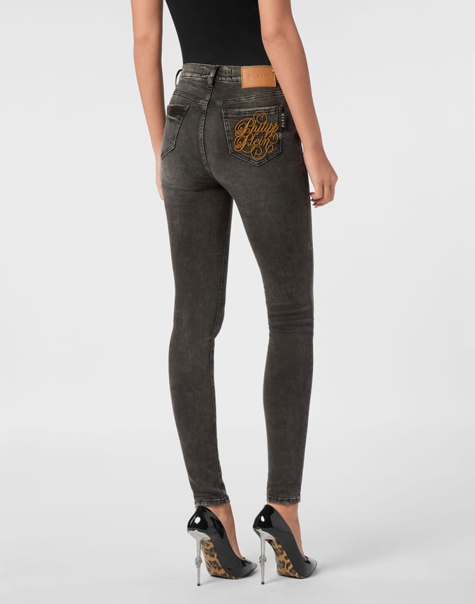 Denim High Waist Jegging Logo
