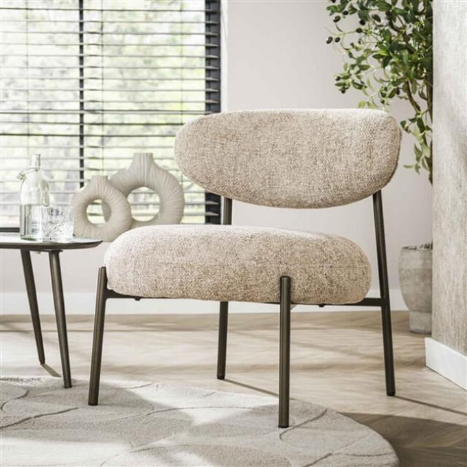 Hoyz Collection - Fauteuil Round - Tissee Cargo Zandkleur