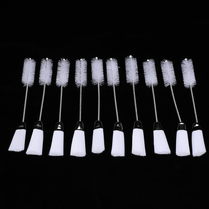 Lot de 10 brosses de nettoyage multifonctions à double extrémité pour machine à coudre et ordinateur white