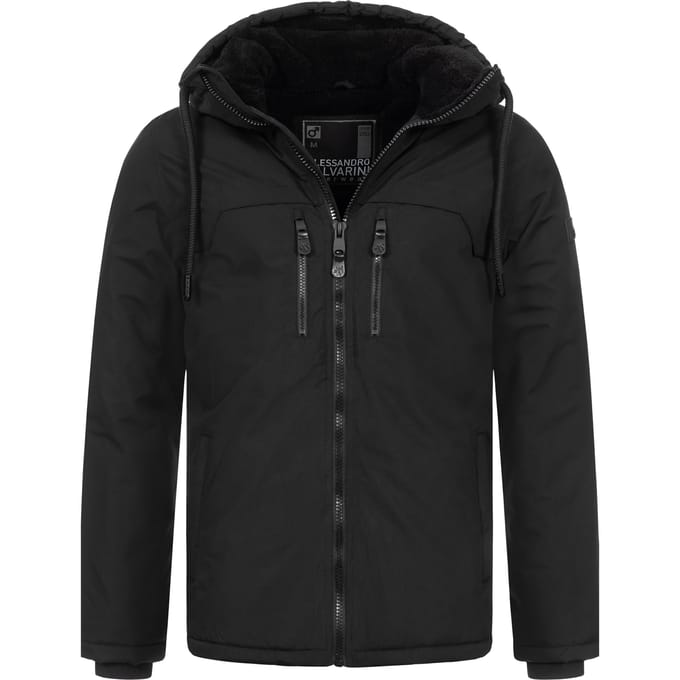 Alessandro Salvarini heren winterjas AS-332 met teddyvoering en capuchon