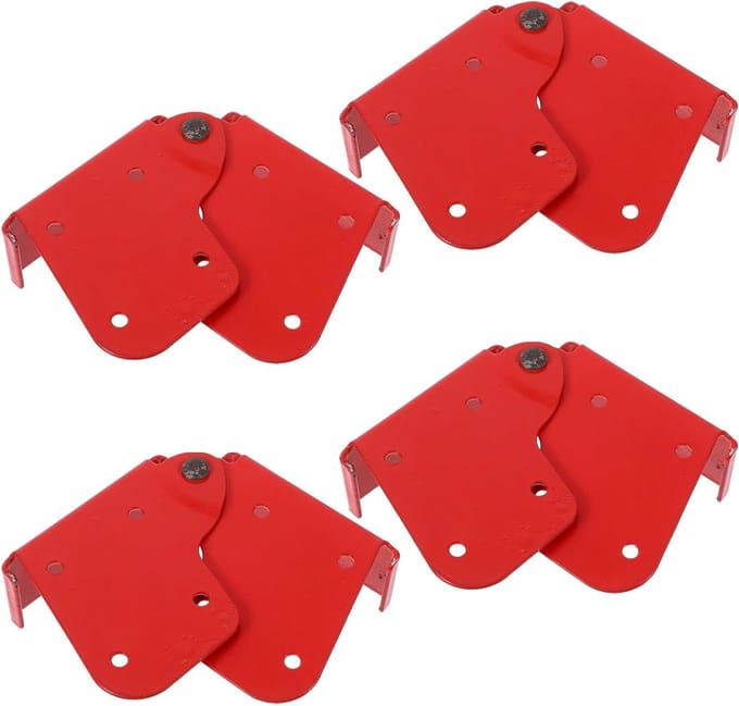Ladder Scharnier - Vouwsteunen - Zoldertrap Verstevigen - Aluminium Legering - 4 Stuks - Rood
