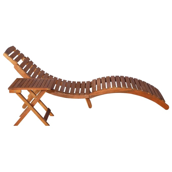 vidaXL - Ligbed - met - tafel - massief - acaciahout - bruin