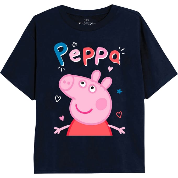 Peppa Pig Meisjes Klassiek Doodle T-shirt (Marine)