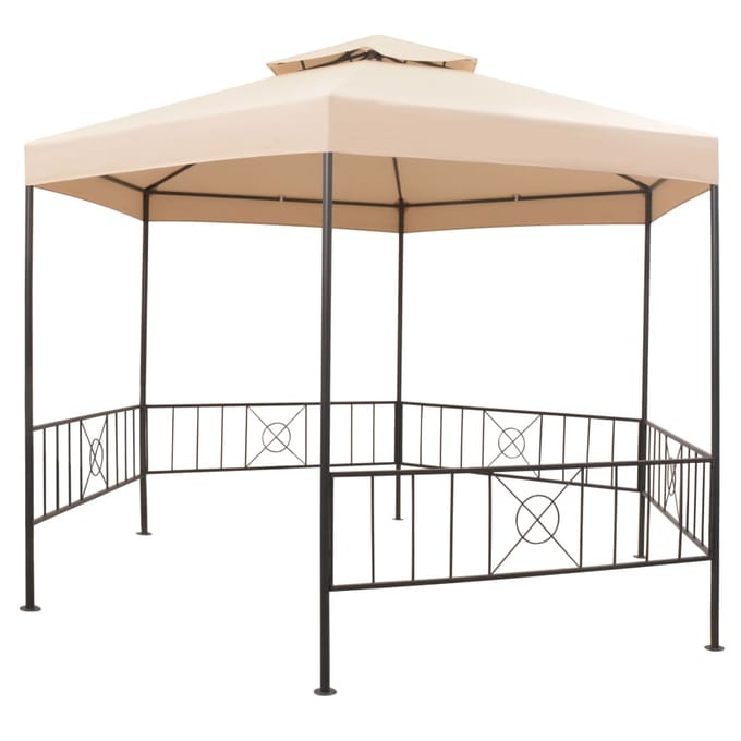 vidaXL - Tuinprieel - 323x265 - cm - hexagonaal - beige