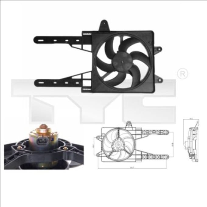 Koelventilatorwiel, motorkoeling TYC 809-0007