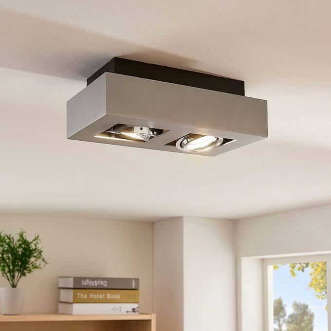 Arcchio - buitenspot - 2lichts - Aluminium - H: 8.5 cm - GU10 - zilvergrijs