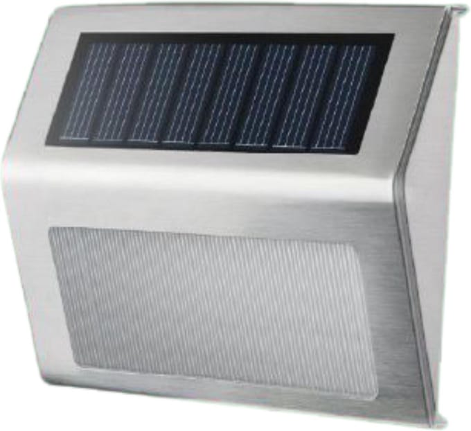 Hofftech LED Wandlamp Solar - RVS - IP44 - 400 Mah - 1.2 Volt - 2 stuks