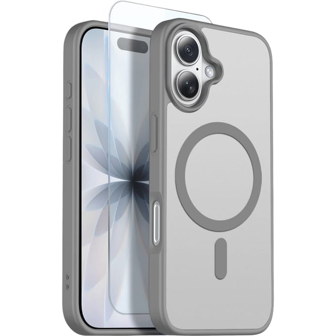 Northjo 2-in-1 iPhone 17 Hoesje – Shockproof, MagSafe + Screenprotector Grijs