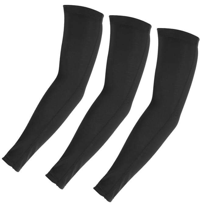 3pcs Manches de bras élastiques Sports Course Manchon Chauffe-bras Protection Solaire UV Manchon de main Couverture Noir L L black