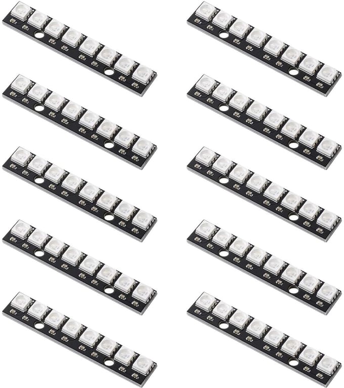 10 Stuks 8 Bit RGB LED Modules met Ingebouwde Driver voor Arduino, Raspberry Pi en ESP32 - Perfect voor DIY Projecten en Verlichting
