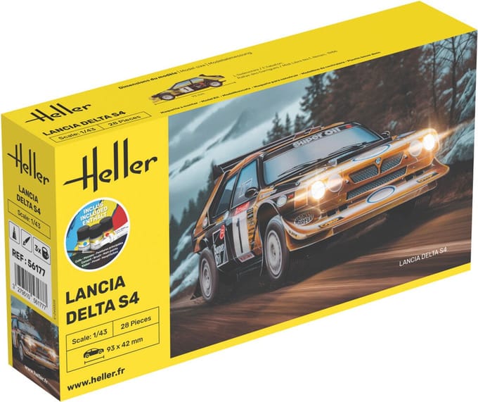 Heller Modelbouwpakket Auto - 56177 Lancia Delta S4 - Italiaanse Sportauto - Starter Kit Plastic - 1:43 - Modelbouw