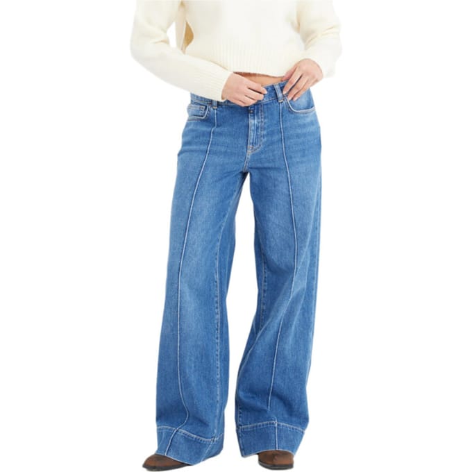 Cup of Joe Mid waist wide straight medium blue