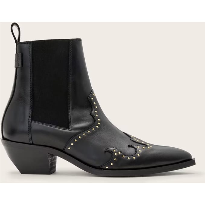 AllSaints Denver Stud Boot Black Taglia: 40 | Stivali Outlet | Donna | Nero
