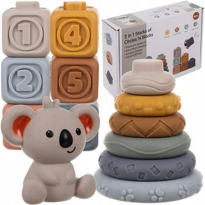 Kruzzel Sensory Blokken met Koala - Multicolor - Voor Motorische Ontwikkeling
