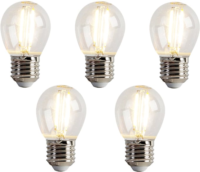 LUEDD Set van 5 E27 LED lamp P45 helder 2W 200 lm 2700K