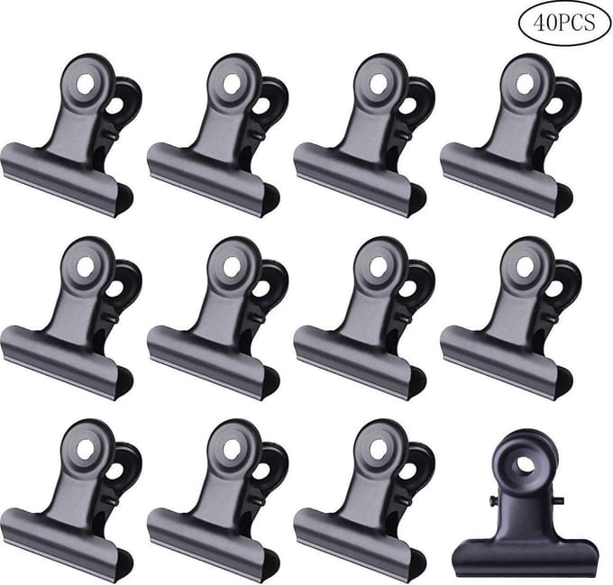 Zwarte Knijpers - Bulldog Clip - Knijpers Metaal - 40 Stuks - 30mm - SEC