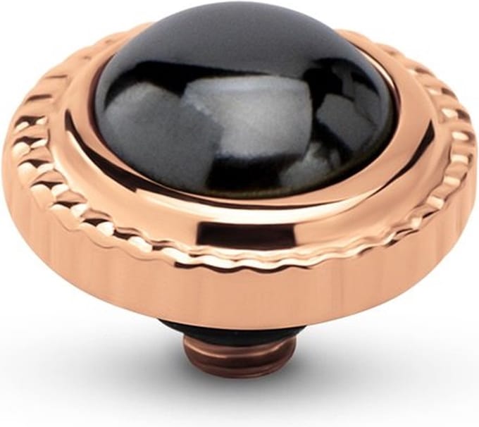 Melano Twisted Smooth Gem Steentje Hematite | Rosé