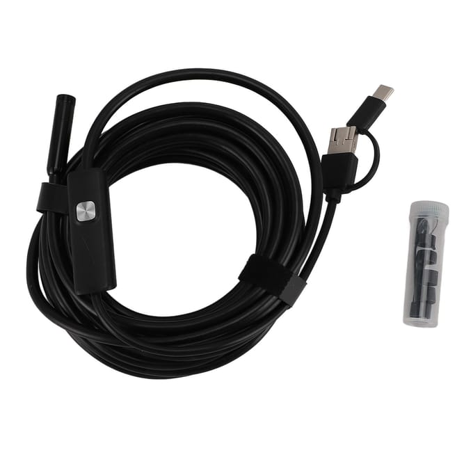 USB C Endoscoopcamera met Instelbaar LED-licht 8mm 1200P Boroscoop met Slangcamera IP68 Waterdicht black