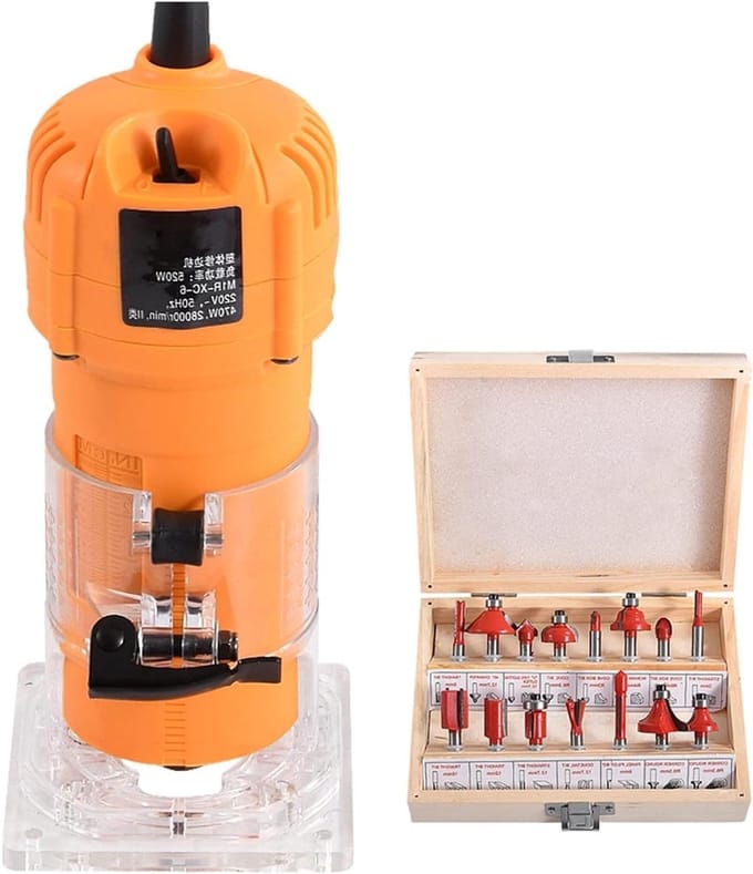 Houtbewerking Trimmer - Frezen Machine - Precisie Snijden - Verstelbare Diepte - 21 cm - One Color