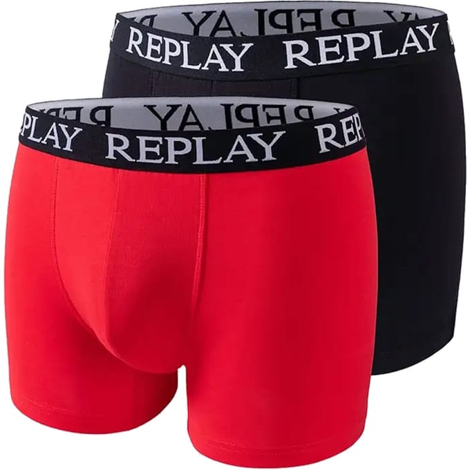 Replay Men´s Boxer Short (2 Pair Box) RP101005 - Red/Black - L