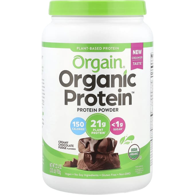 Poudre de Protéines Bio™, Végan, Fudge Crémeux au Chocolat, 920G (2.03Lbs)