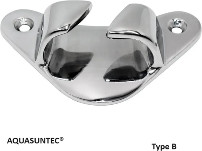 RVS Boegklamp Driehoek Type B | Massief 316 Boot Klamp| 14–16 mm | Hoogglans Zoutwaterbestendig