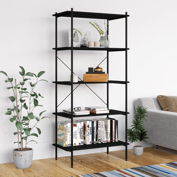 vidaXL - Opbergrek - 5-laags - 80x40x163 - cm - zwart