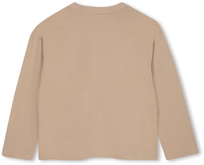 Beige jongens longsleeve met fun print 110