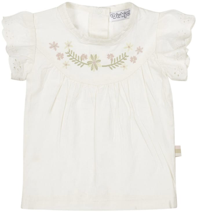 Dirkje - T-shirt - Wit - Bloemetjes - Maat 56