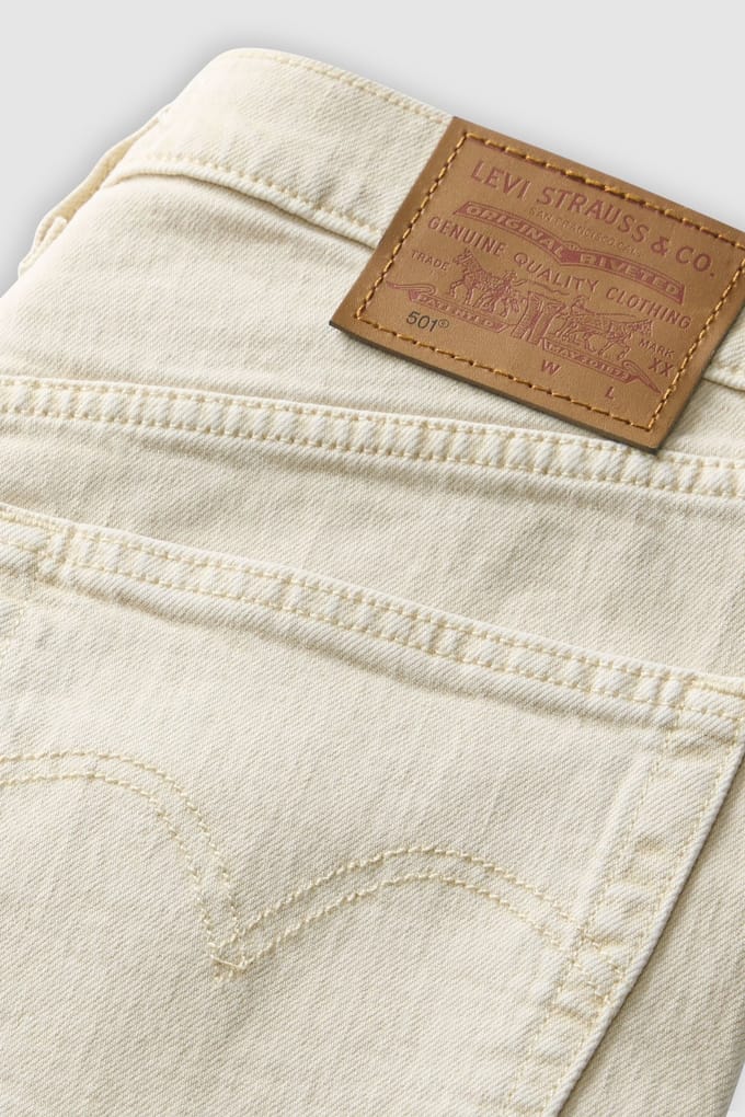 Levi's 501 Crop Spacey Brown Rice Maat: W26L26 | Straight Broeken Outlet | Dames | Beige