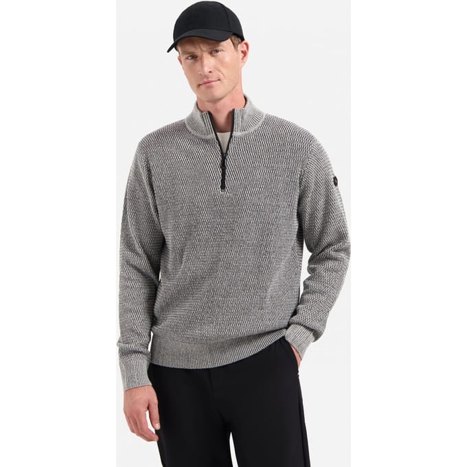 No Excess Pullover Half Zipper 2 Coloured Melange Grey Melange Größe: XXL | Pullover Outlet | Herren | Grau